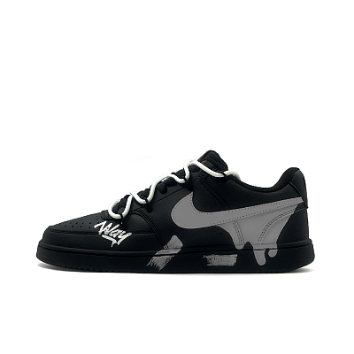 Nike Court Vision Low Wear-Resistant Slip-Resistant Low-Top Skateboard Shoes Unisex Black Gray