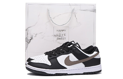 Nike Dunk Anti-Slip Wear-Resistant Low-Top Skateboard Shoes Unisex Black Brown