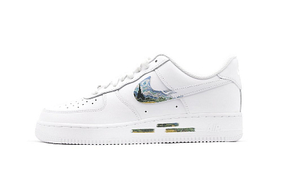 Nike Air Force 1 Anti-Slip Wear-Resistant Low-Top Skateboard Shoes Unisex White Blue