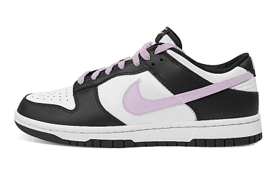 Nike Dunk Anti-Slip Wear-Resistant Low-Top Skateboard Shoes Unisex Black White Purple