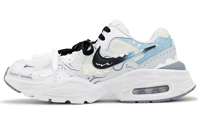 Nike Air Max Fusion Cushioned Slip-Resistant Low-Top Running Shoes Women's White Blue