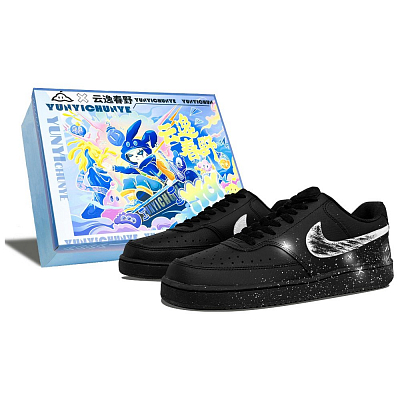 Nike Court Vision Low Slip-Resistant Cushioning Wear-Resistant Low-Top Skateboard Shoes Unisex Black