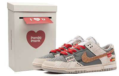 Nike Dunk Anti-Slip Wear-Resistant Low-Top Skateboard Shoes Men's Gray Brown