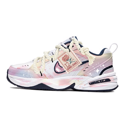 Nike Air Monarch 4 Gorgeous Anti-Slip Wear-Resistant Low-Top Chunky Sneakers Unisex Pink