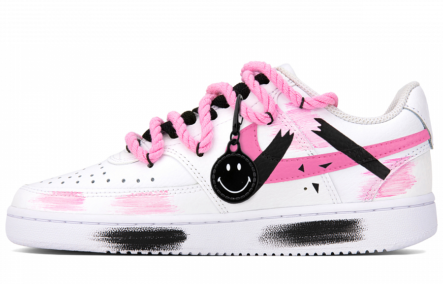 Nike Court Vision Anti-Slip Wear-Resistant Low-Top Skateboard Shoes Unisex Black White Pink купить в интернет-магазине Yoocart с быстрой доставкой по России.