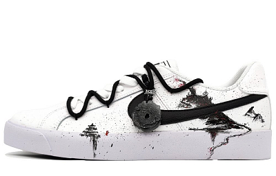 Nike Court Royale Non-slip Lightweight Low-Top Skateboard Shoes Unisex Ink Black