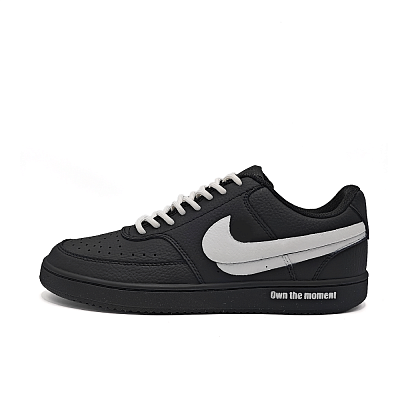 Nike Court Vision Non-slip Lightweight Low-Top Skateboard Shoes Unisex Black White