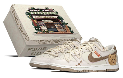 Nike Dunk Anti-Slip And Wear-Resistant Lightweight Height Increasing Low-Top Skateboard Shoes Unisex Khaki Brown