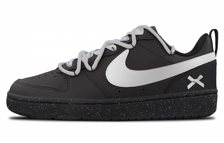 Nike Court Borough Anti-Slip And Wear-Resistant Lightweight Low-Top Skateboard Shoes Women's Black Gray Silver купить в интернет-магазине Yoocart с быстрой доставкой по России.