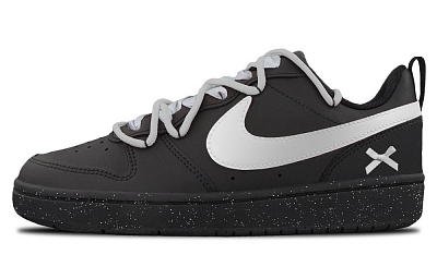 Nike Court Borough Anti-Slip And Wear-Resistant Lightweight Low-Top Skateboard Shoes Women's Black Gray Silver