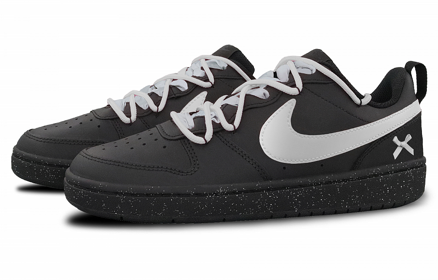 Nike Court Borough Anti-Slip And Wear-Resistant Lightweight Low-Top Skateboard Shoes Women's Black Gray Silver купить в интернет-магазине Yoocart с быстрой доставкой по России.