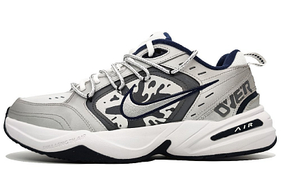 Nike Air Monarch 4 Anti-Slip And Wear-Resistant Height Increasing Low-Top Chunky Sneakers Unisex Zircon Gray