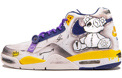 Nike Flight Legacy Wear-Resistant Mid-Top Vintage Basketball Shoes Men's Gray