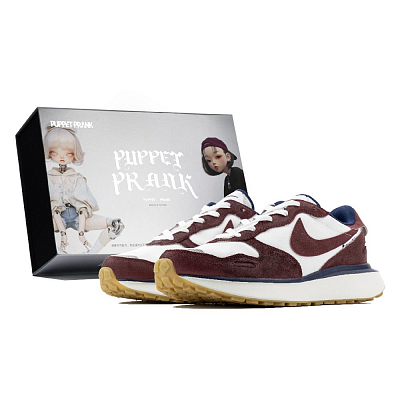 Nike Phoenix Waffle Anti-Slip Wear-Resistant Low-Top Running Shoes Women's Red White