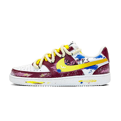 Nike Court Vision 1 Coverage Balance Anti-Slip And Wear-Resistant Low-Top Skateboard Shoes Men's Burgundy