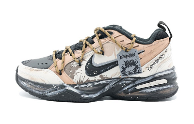 Nike Air Monarch 4 Anti-Slip Wear-Resistant Low-Top Chunky Sneakers Unisex Black Brown
