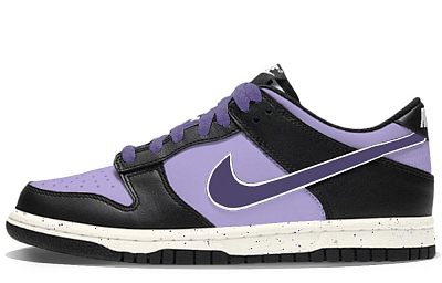 Nike Dunk Slip Resistant, Abrasion Resistant, Lightweight Low Top Skateboard Shoes Unisex Black Purple