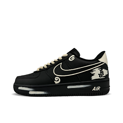 Nike Air Force 1 Anti-Slip Wear-Resistant Low-Top Skateboard Shoes Unisex Black