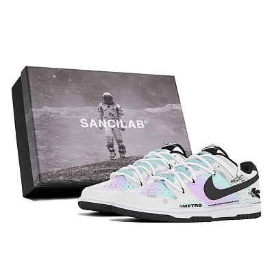 Nike Dunk Tri-Experimental Laboratory Anti-Slip Wear-Resistant Low-Top Skateboard Shoes Unisex Black White