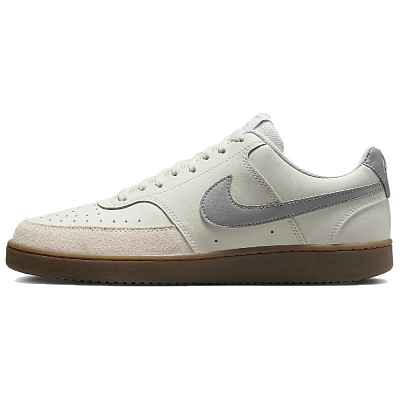 Nike Court Vision Anti Slip Wear Resistant Low Top Skateboard Shoes Unisex White Gray