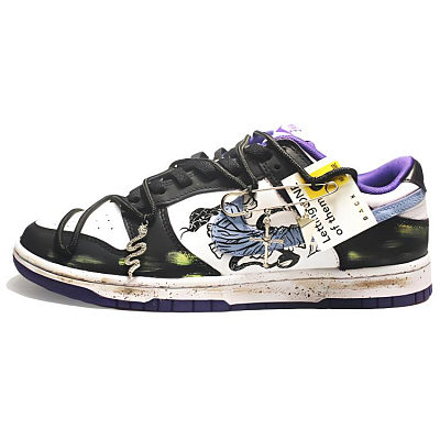 Nike Dunk Venom Black Mamba Slip-Resistant Coverage Low-Top Skateboard Shoes Men's White Purple