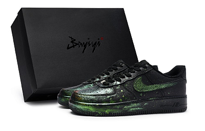 Nike Air Force 1 Skateboard Shoes Unisex Low top Black/Green