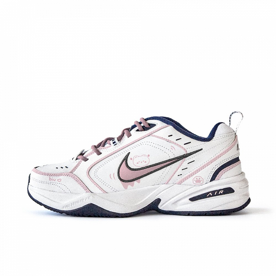 Nike Air Monarch 4 Anti-Slip Wear-Resistant Low-Top Chunky Sneakers Unisex White Pink купить в интернет-магазине Yoocart с быстрой доставкой по России.