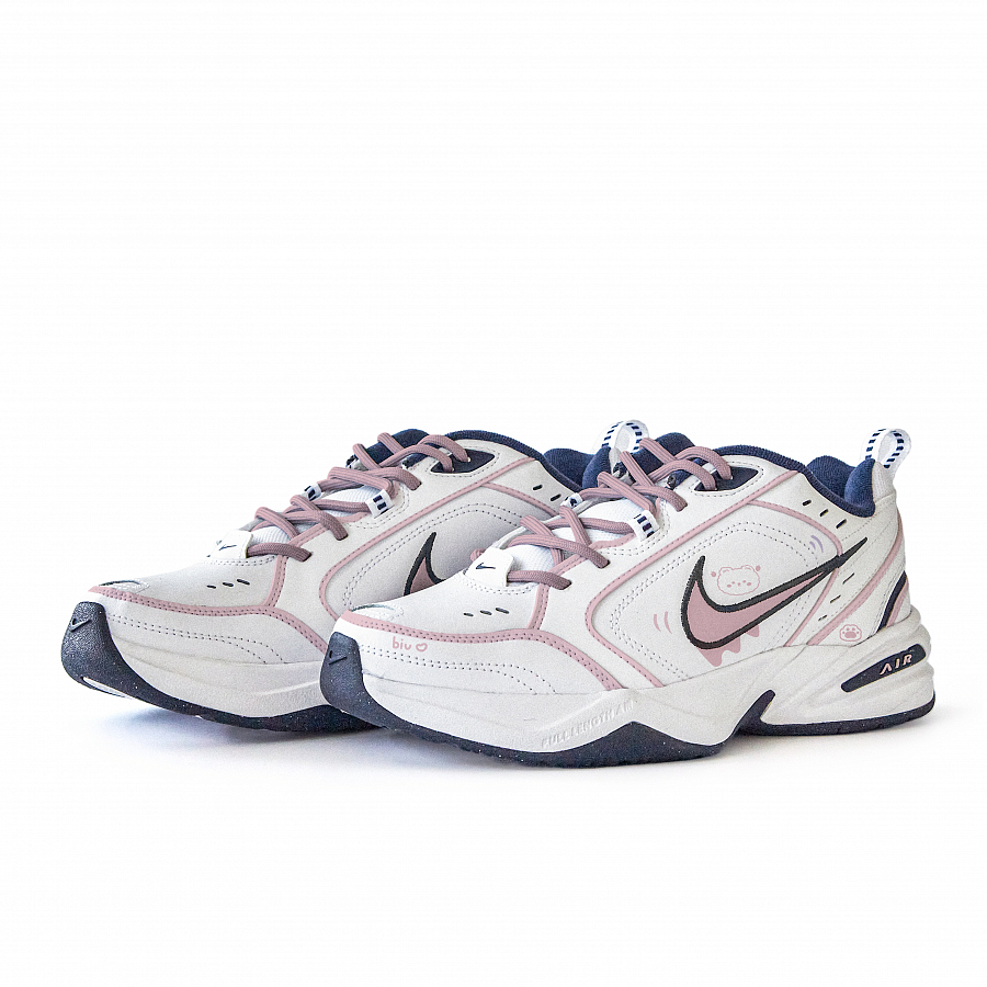 Nike Air Monarch 4 Anti-Slip Wear-Resistant Low-Top Chunky Sneakers Unisex White Pink купить в интернет-магазине Yoocart с быстрой доставкой по России.