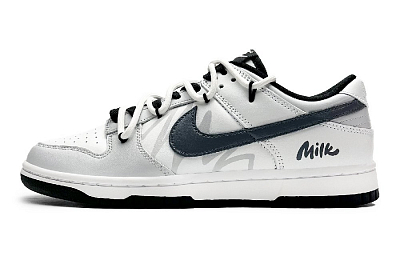 Nike Dunk Wear-Resistant Low-Top Skateboard Shoes Unisex Gray White