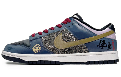 Nike Dunk Treading On The Clouds Anti Slip Wear Resistant Low Top Skateboard Shoes Unisex Blue Black