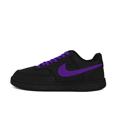 Nike Court Vision Anti-Slip And Wear-Resistant Lightweight Low-Top Skateboard Shoes Unisex Black Purple