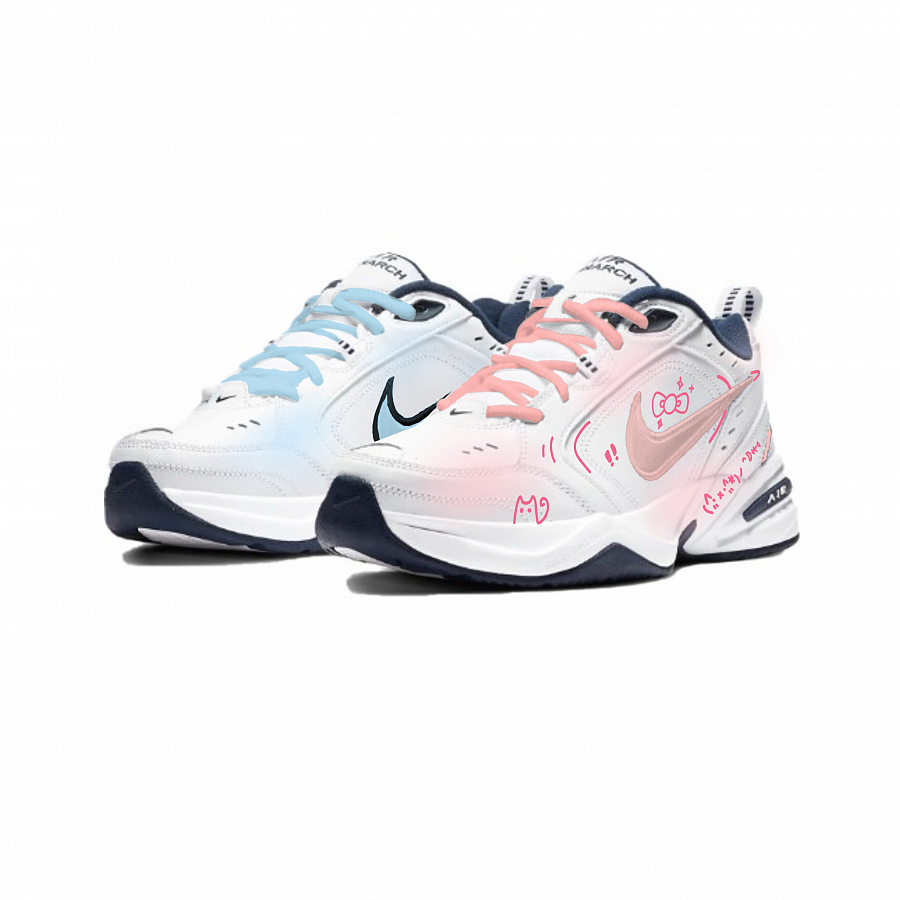 Nike Air Monarch 4 Anti-Slip Wear-Resistant Low-Top Chunky Sneakers Unisex Blue Pink купить в интернет-магазине Yoocart с быстрой доставкой по России.