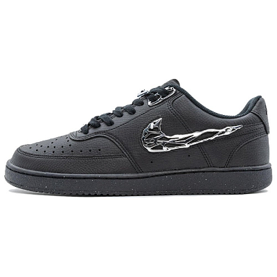 Nike Court Vision Anti Slip Wear Resistant Low Top Skateboard Shoes Men's Black