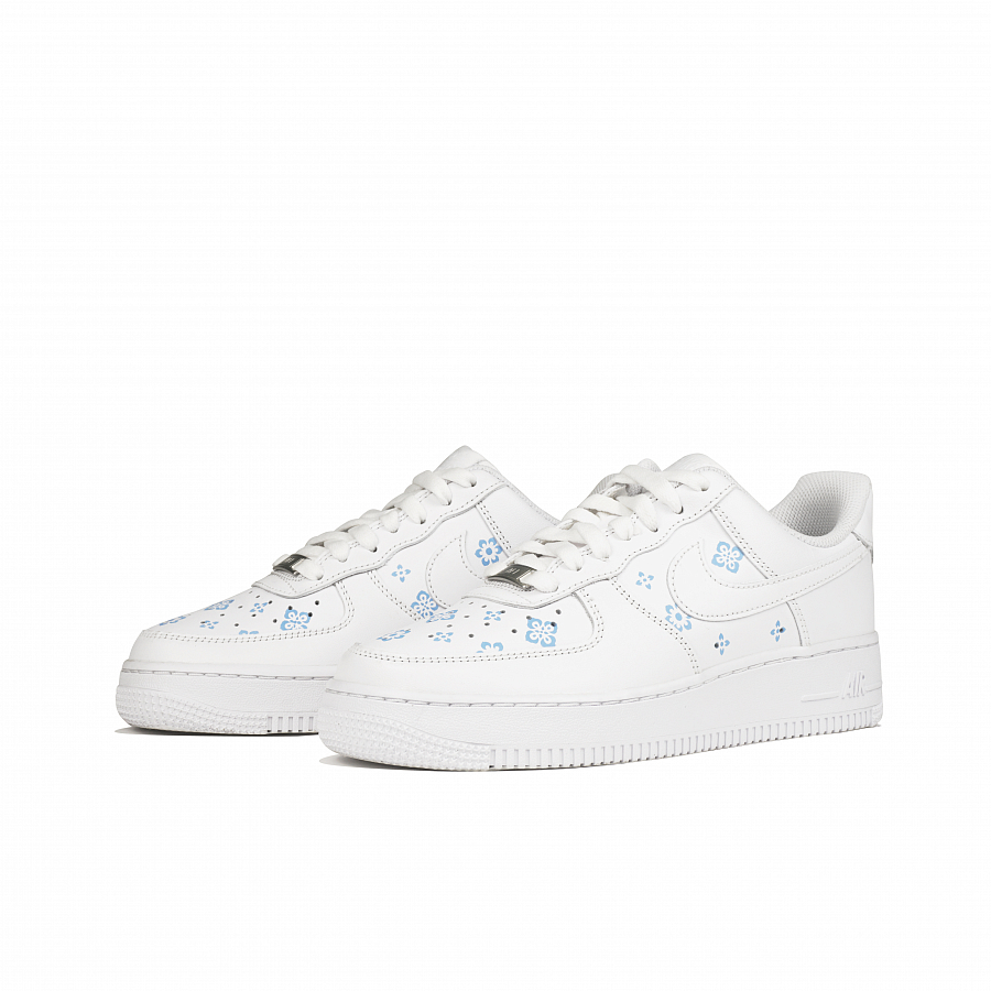 Nike Air Force 1 Low-Top Skateboard Shoes Women's White Blue купить в интернет-магазине Yoocart с быстрой доставкой по России.