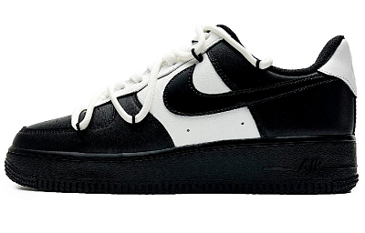 Nike Air Force 1 Reverse Sky Fury Anti-Slip Wear-Resistant Low-Top Skateboard Shoes Women's Black White