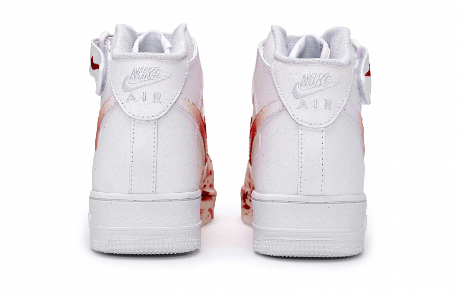 Nike Air Force 1 07 811 Manufacturing Coverage Anti-Slip And Wear-Resistant Mid-Top Skateboard Shoes Women's White Red купить в интернет-магазине Yoocart с быстрой доставкой по России.