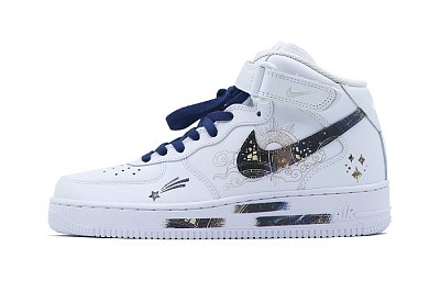 Nike Air Force 1 Coverage Warm Anti-Slip And Wear-Resistant Mid-Top Skateboard Shoes Men's White
