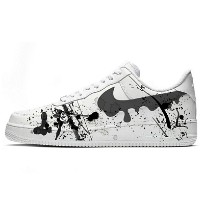Nike Air Force 1 Low Anti-Slip Wear-Resistant Low-Top Skateboard Shoes Men's Black White