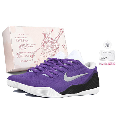Nike Kobe 9 Anti Slip Wear Resistant Low Top Basketball Shoes Unisex Purple