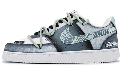 Nike Court Vision 1 Wave Speed Time Anti-Slip Wear-Resistant Low-Top Skateboard Shoes Men's Gray Blue