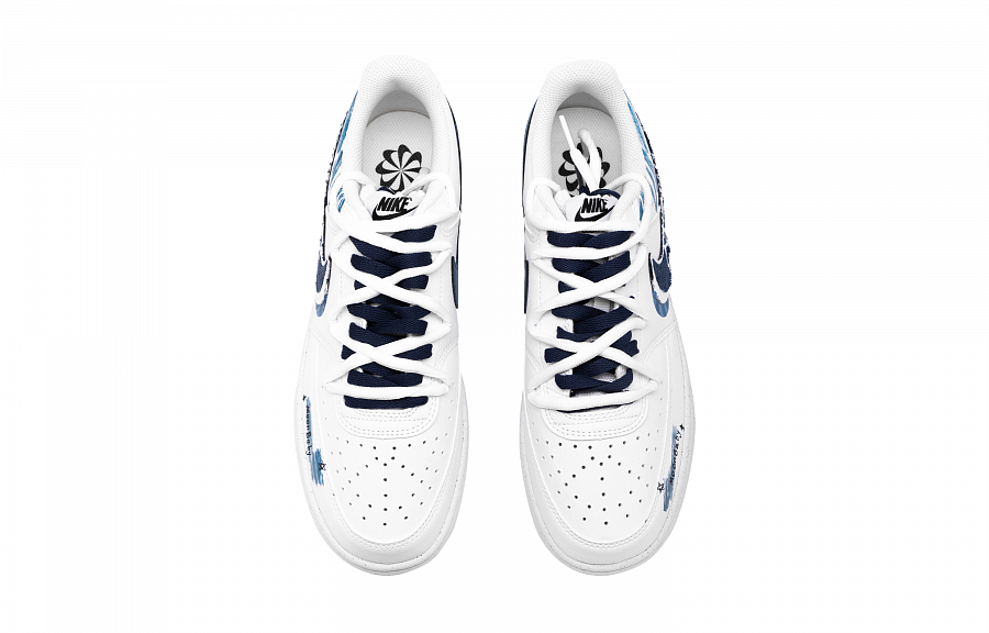 Nike Court Vision Low Anti Slip Wear Resistant Low Top Skateboard Shoes Men's White Blue купить в интернет-магазине Yoocart с быстрой доставкой по России.