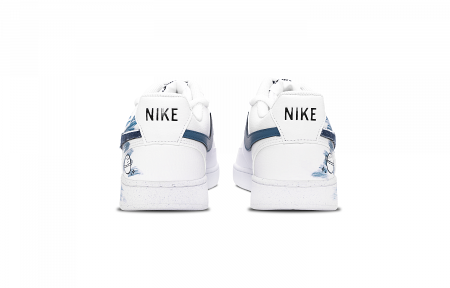 Nike Court Vision Low Anti Slip Wear Resistant Low Top Skateboard Shoes Men's White Blue купить в интернет-магазине Yoocart с быстрой доставкой по России.
