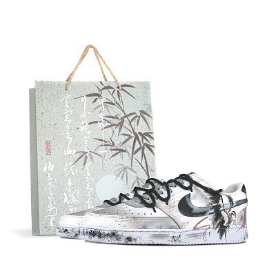 Nike Court Vision 1 Explosive Plan Crane's Return Anti Slip Wear Resistant Low Top Skateboard Shoes Unisex Beige Gray