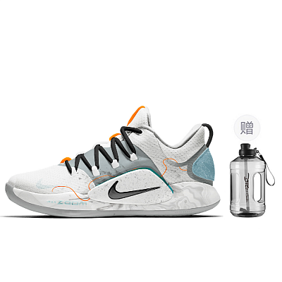 Nike Hyperdunk X Cushioning, Slip Resistant, And Abrasion Resistant Mid Top Basketball Shoes Men's Gray Blue