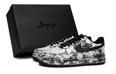 Nike Air Force 1 Slip-Resistant Low-Top Skateboard Shoes Unisex Black White