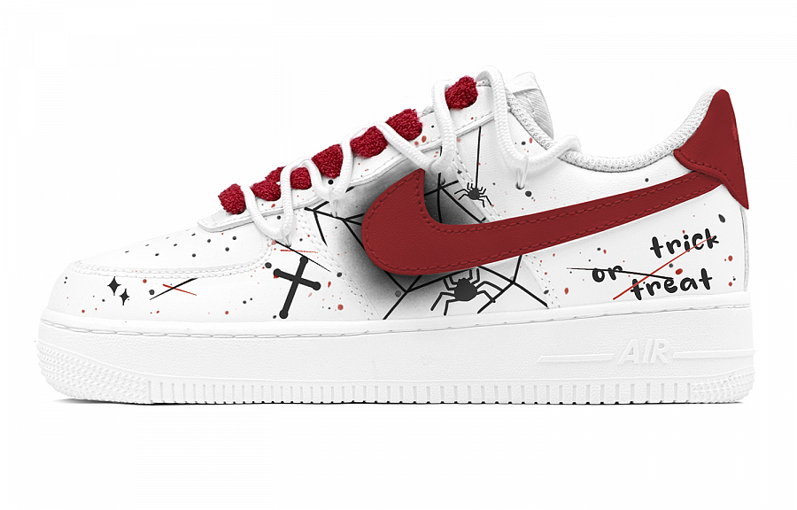 Nike Air Force 1 Anti-Slip Wear-Resistant Low-Top Skateboard Shoes Unisex White Red купить в интернет-магазине Yoocart с быстрой доставкой по России.