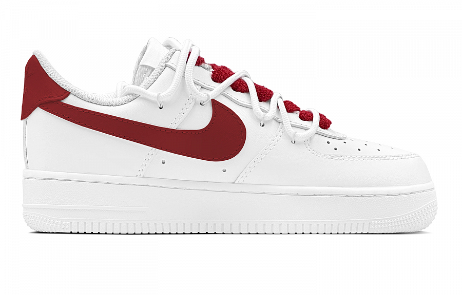Nike Air Force 1 Anti-Slip Wear-Resistant Low-Top Skateboard Shoes Unisex White Red купить в интернет-магазине Yoocart с быстрой доставкой по России.