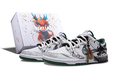 Nike Dunk Coverage Cushioning Abrasion Resistant Low Top Skateboard Shoes Unisex Ink Wash With Sprinkled Gold