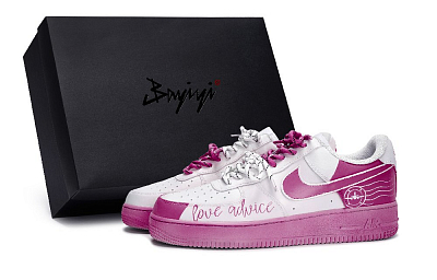 Nike Air Force 1 Skateboard Shoes Unisex Low top Rose Red