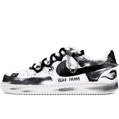 Nike Court Vision 1 Black Mamba Anti-Slip Wear-Resistant Low-Top Skateboard Shoes Men's Black White